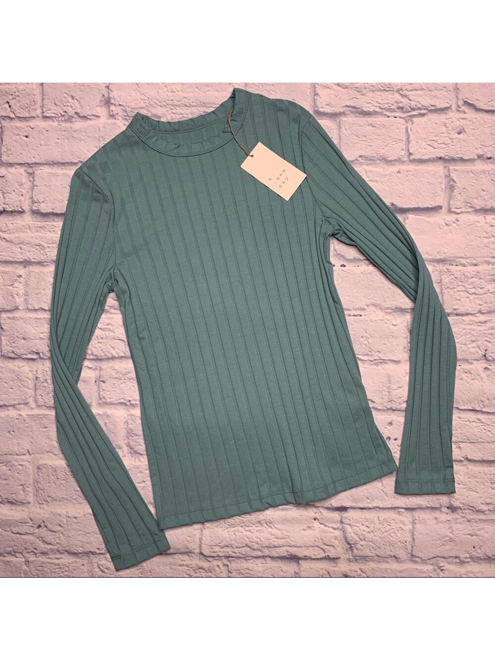 A New Day Ribbed Top in Teal